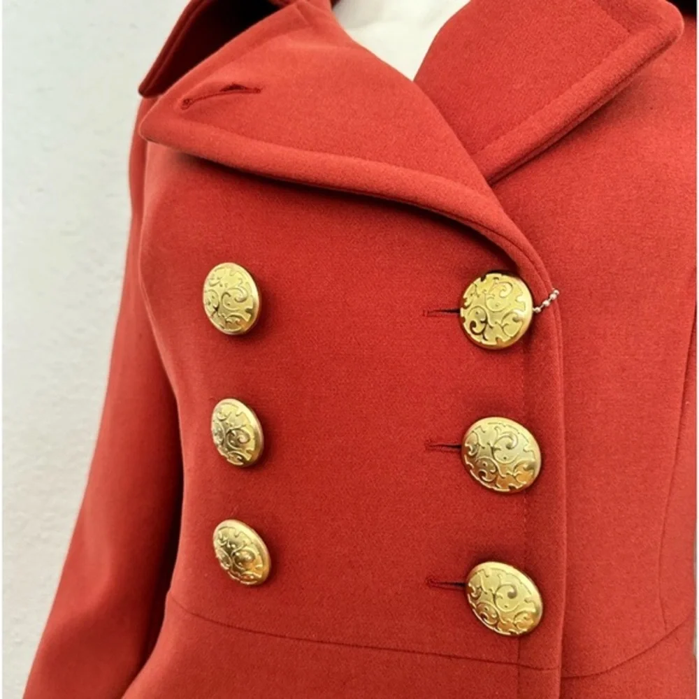 NWT WOMEN’S DOUBLE-BREASTED COAT‎ NOTCHED COLLAR LINED PEACOAT